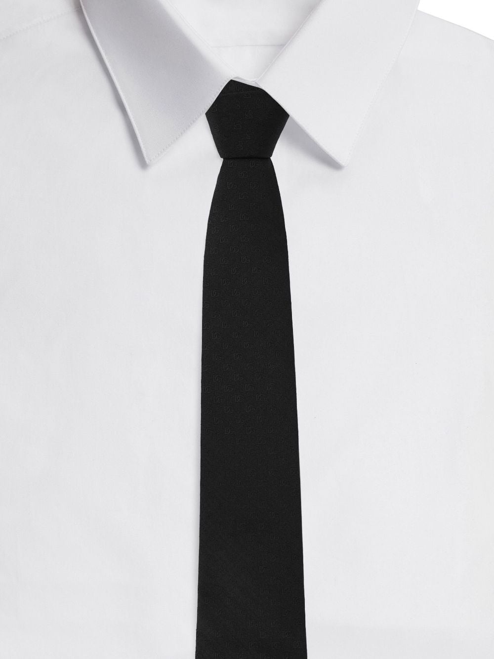 logo-jacquard silk tie - 3