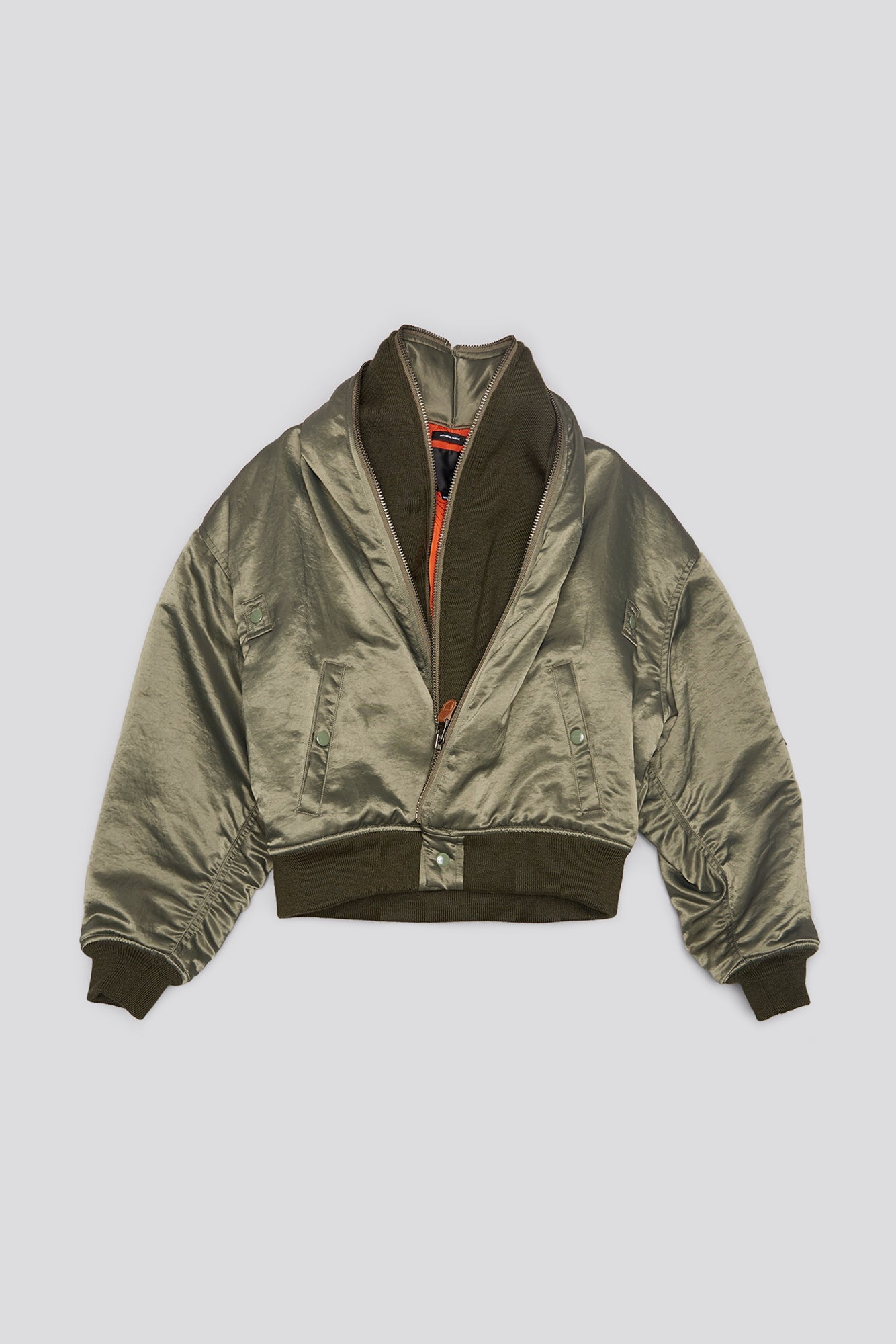 ZIP COLLAR FLIGHT JACKET - OLIVE - 5