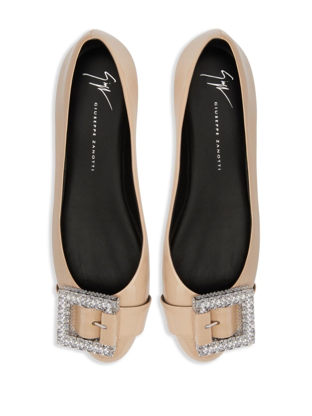 buckle-detail leather balarina shoes - 4