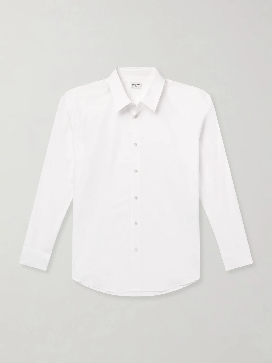 Logo-Embroidered Cotton-Blend Poplin Shirt - 1