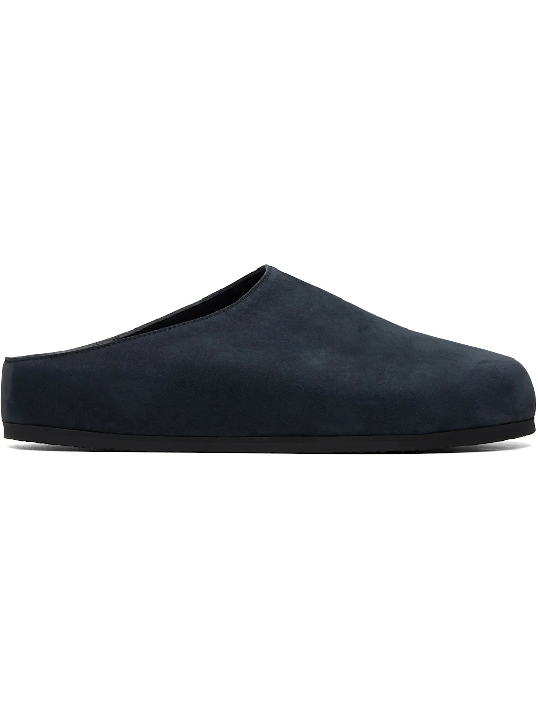 Navy Wearing Nabuk Clog Flats - 1