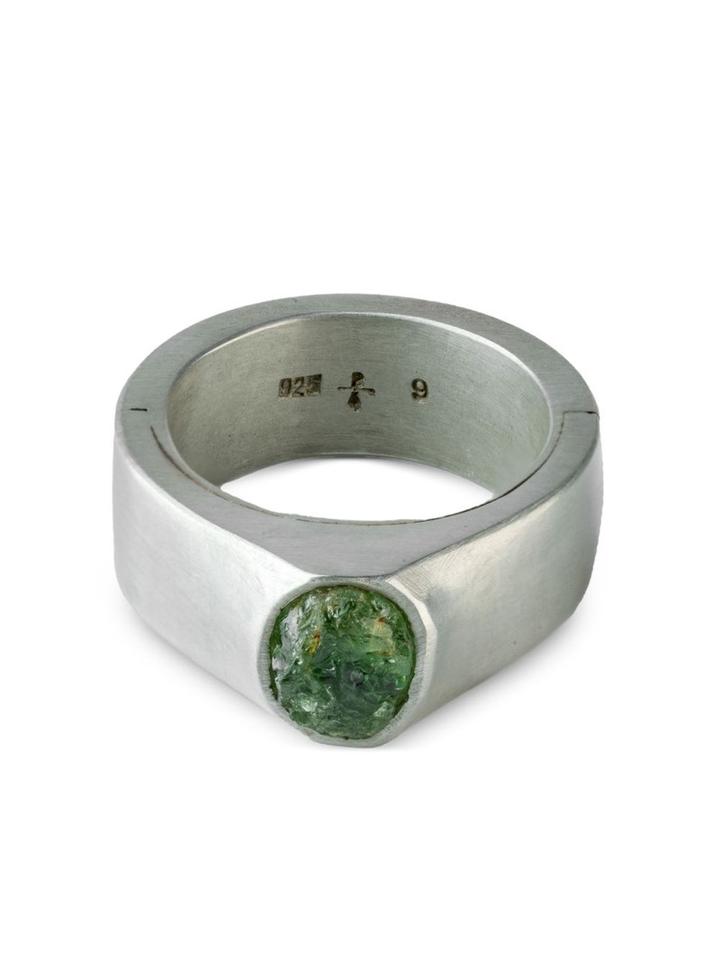 Parts of Four terrestrial surfaced peridot ring outlook