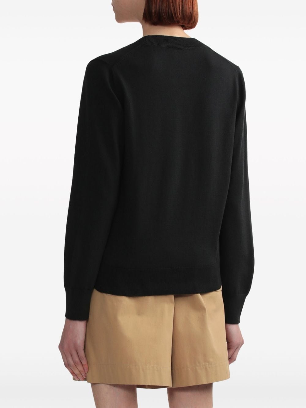 logo-embroidered cotton cardigan - 4