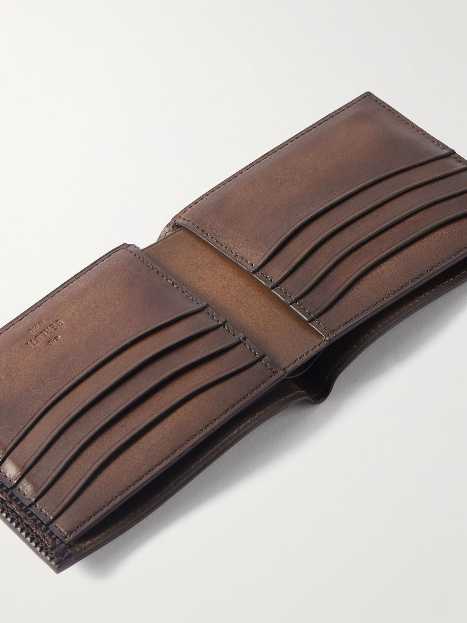Venezia Leather Billfold Wallet Burgundy - 4