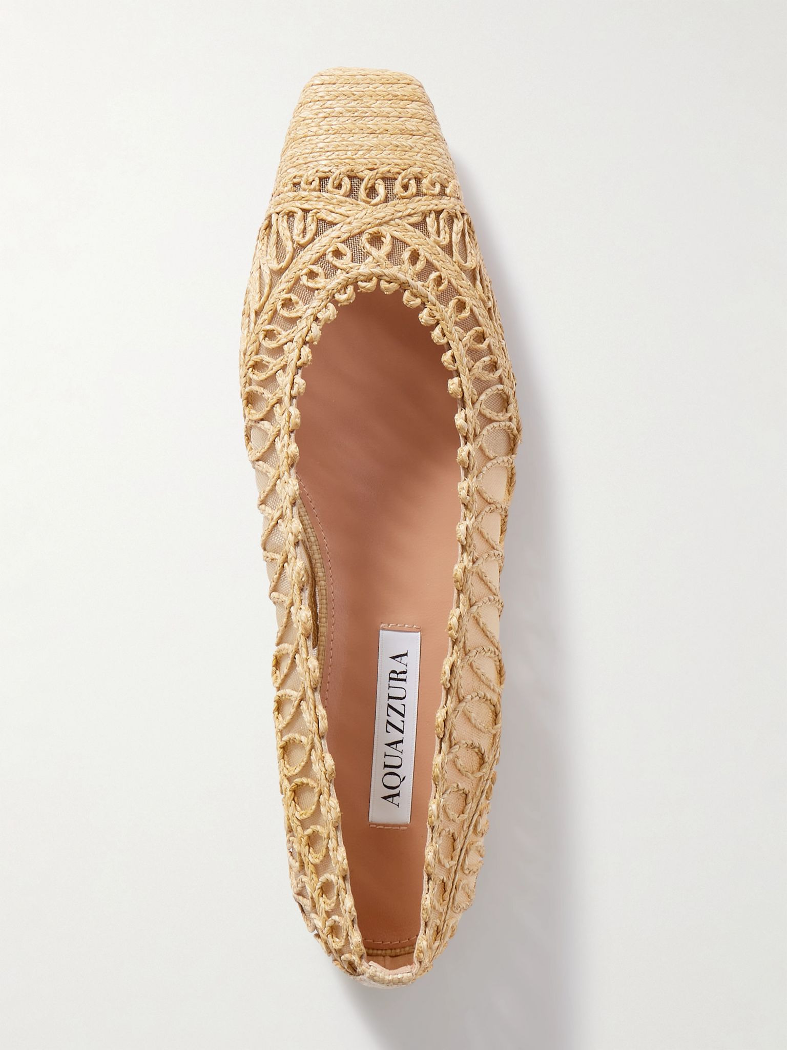 Kahlo raffia and mesh ballet flats Sand - 5