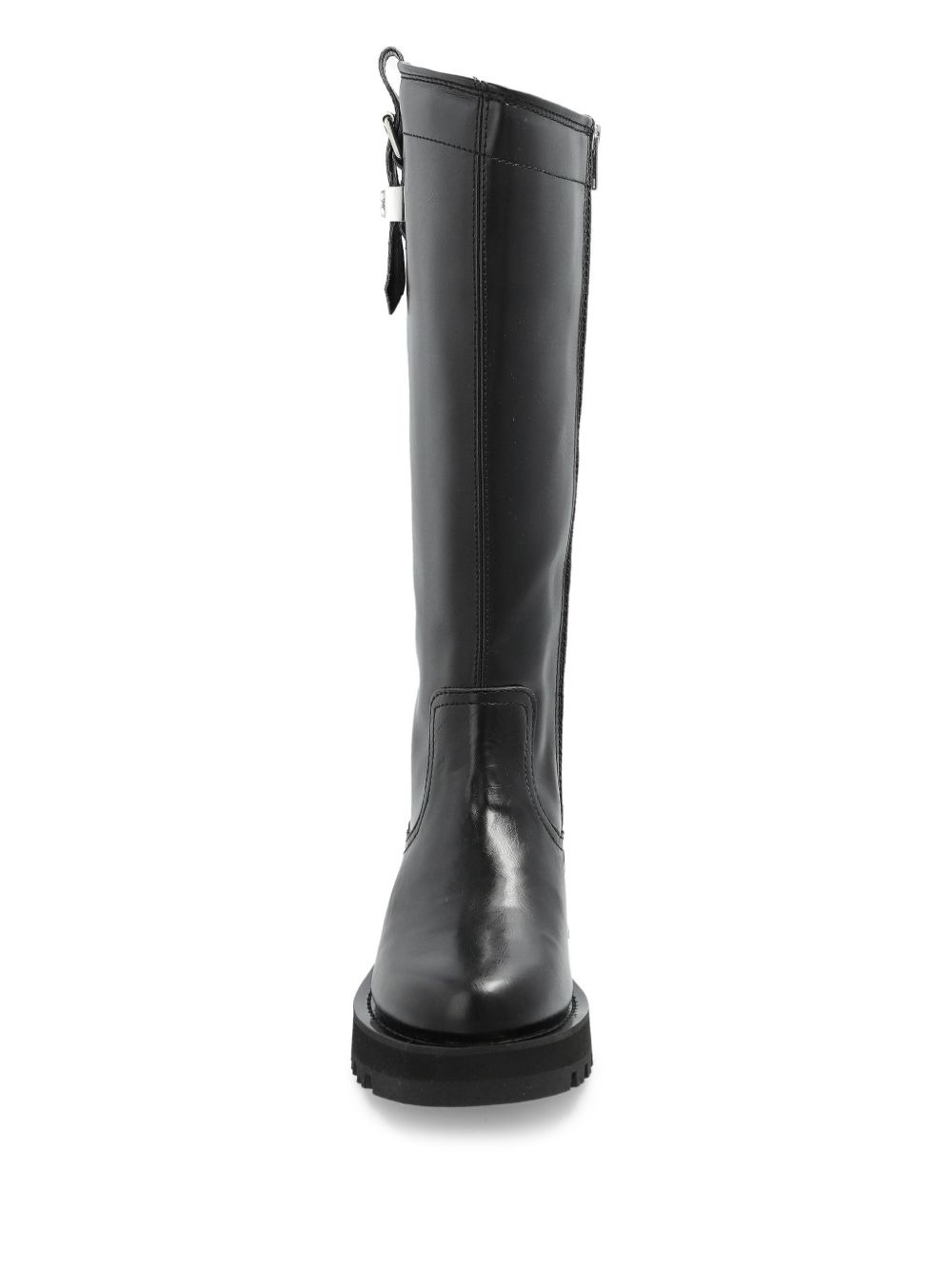buckle-detail zipped knee-high boots - 4