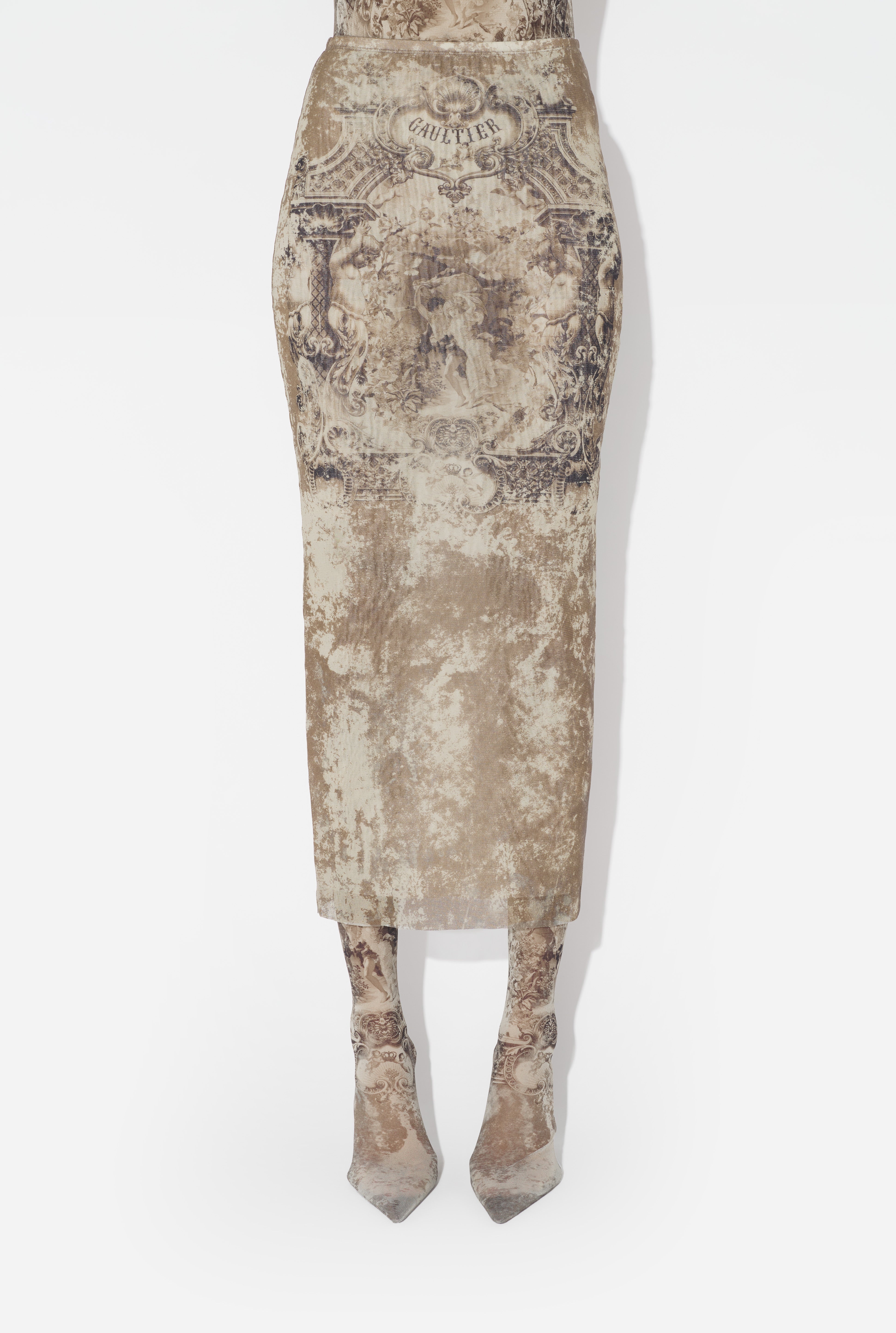 THE LONG BEIGE MÉDAILLON SKIRT - 3