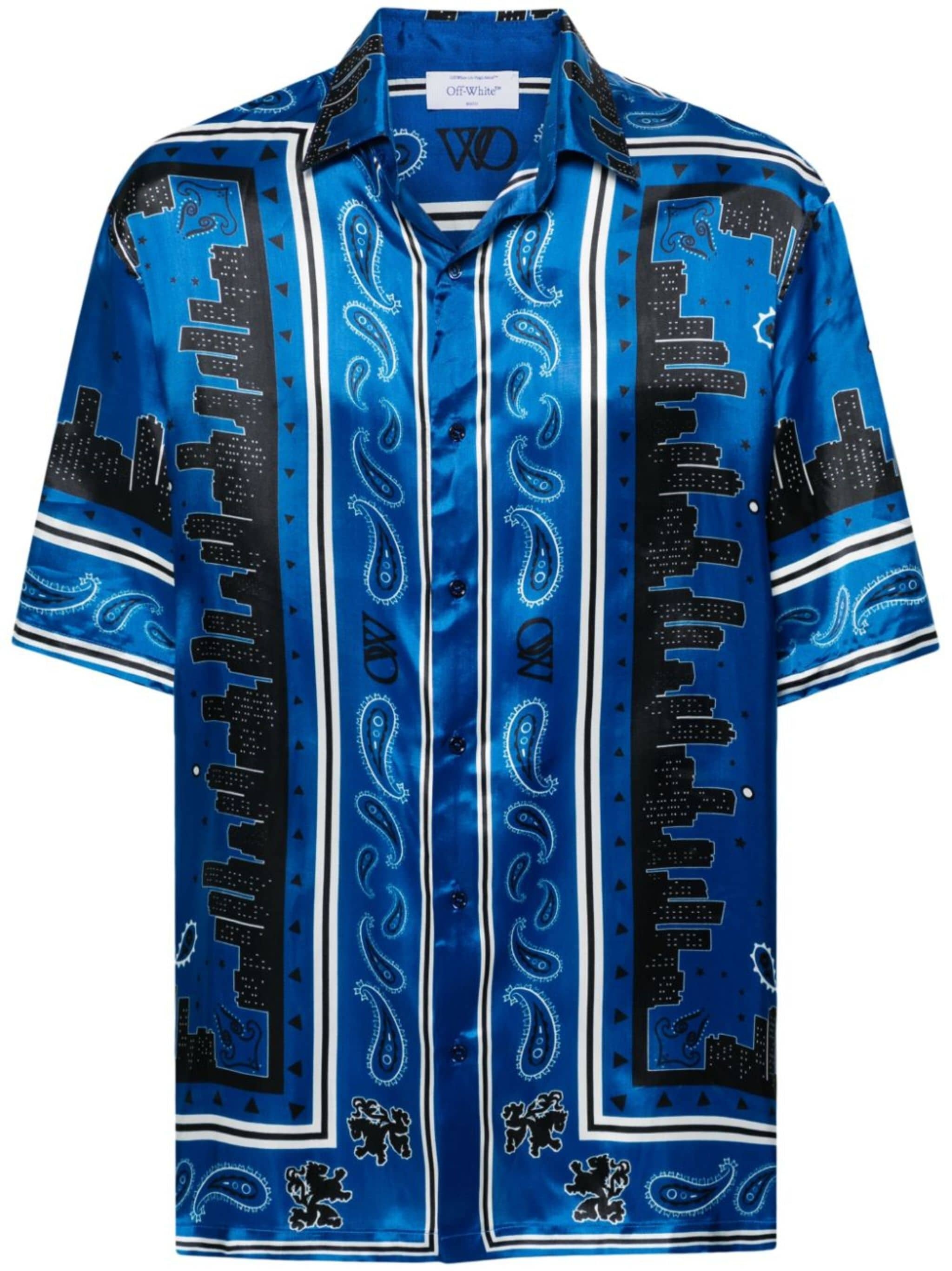 bandana-print twill shirt - 1