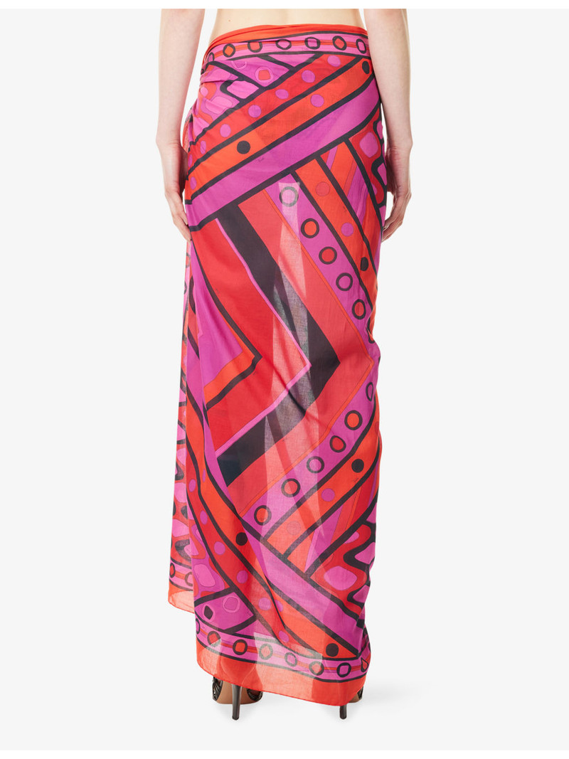 Long Pareo Collane-Print Cotton Sarong 4