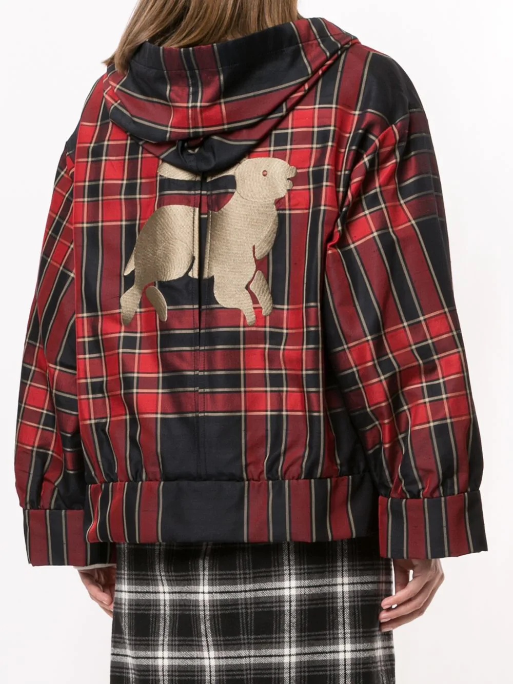 hooded plaid jacket - 4