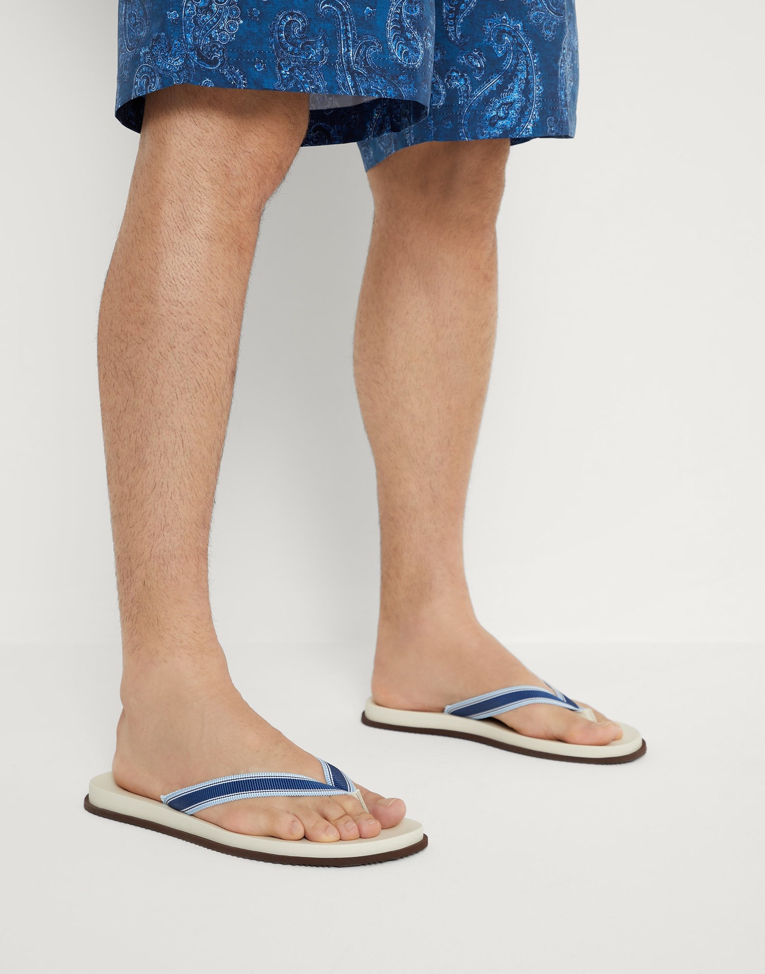 Flip-flops with striped grosgrain band - 4