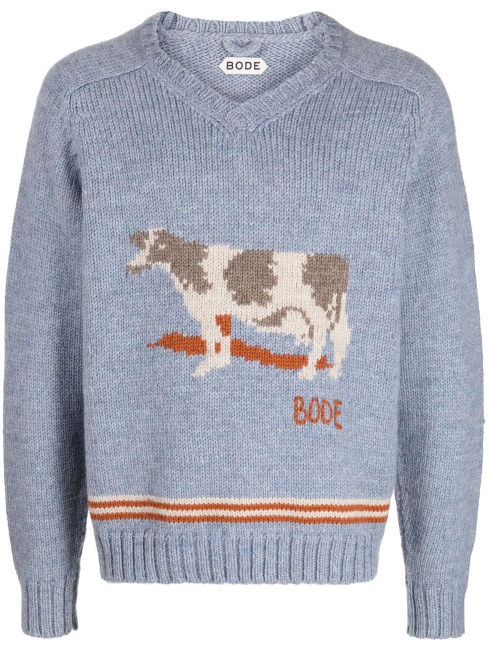 patterned-intarsia wool jumper - 1