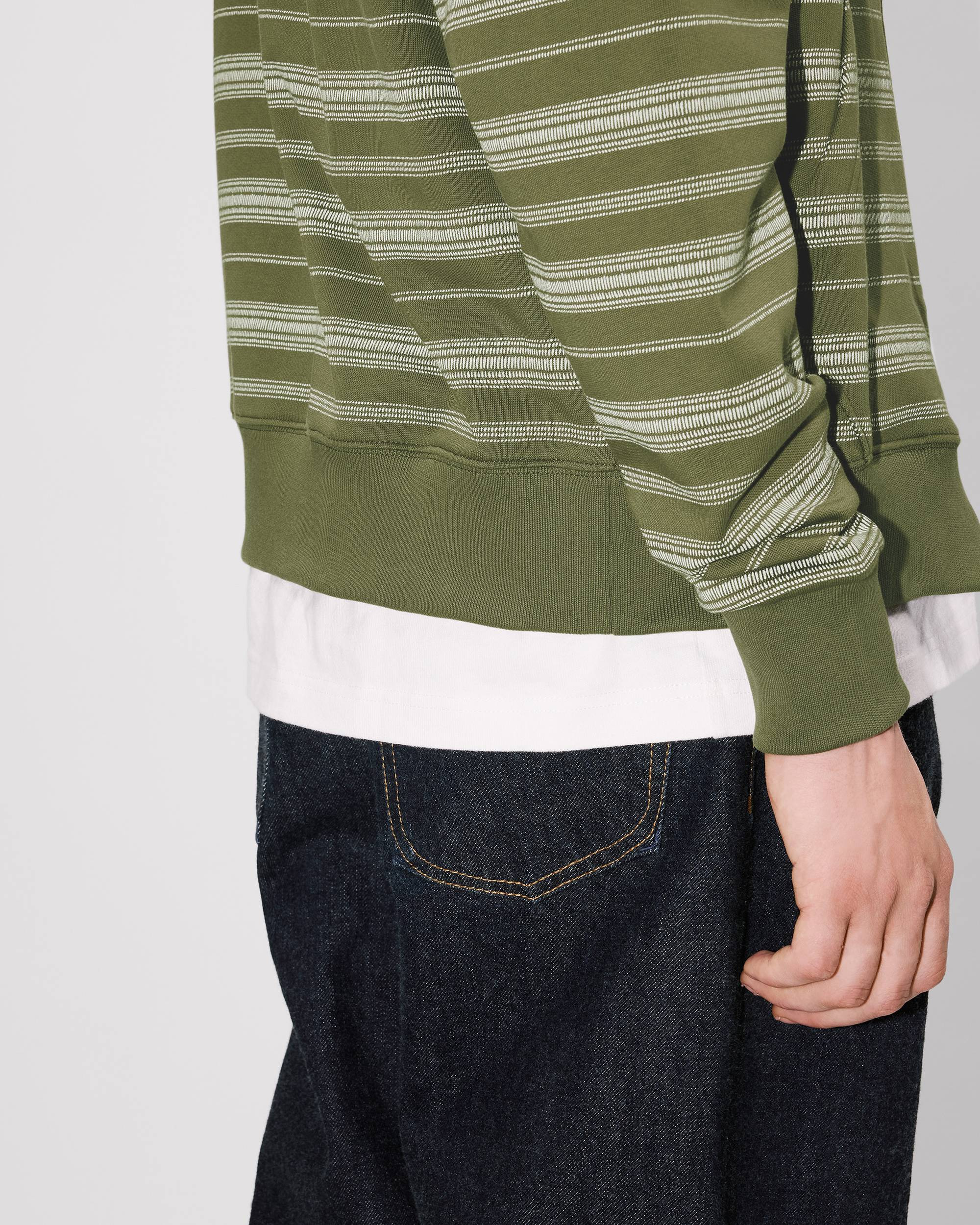 'Boke Flower' striped embroidered full-zip hoodie in coton - 7