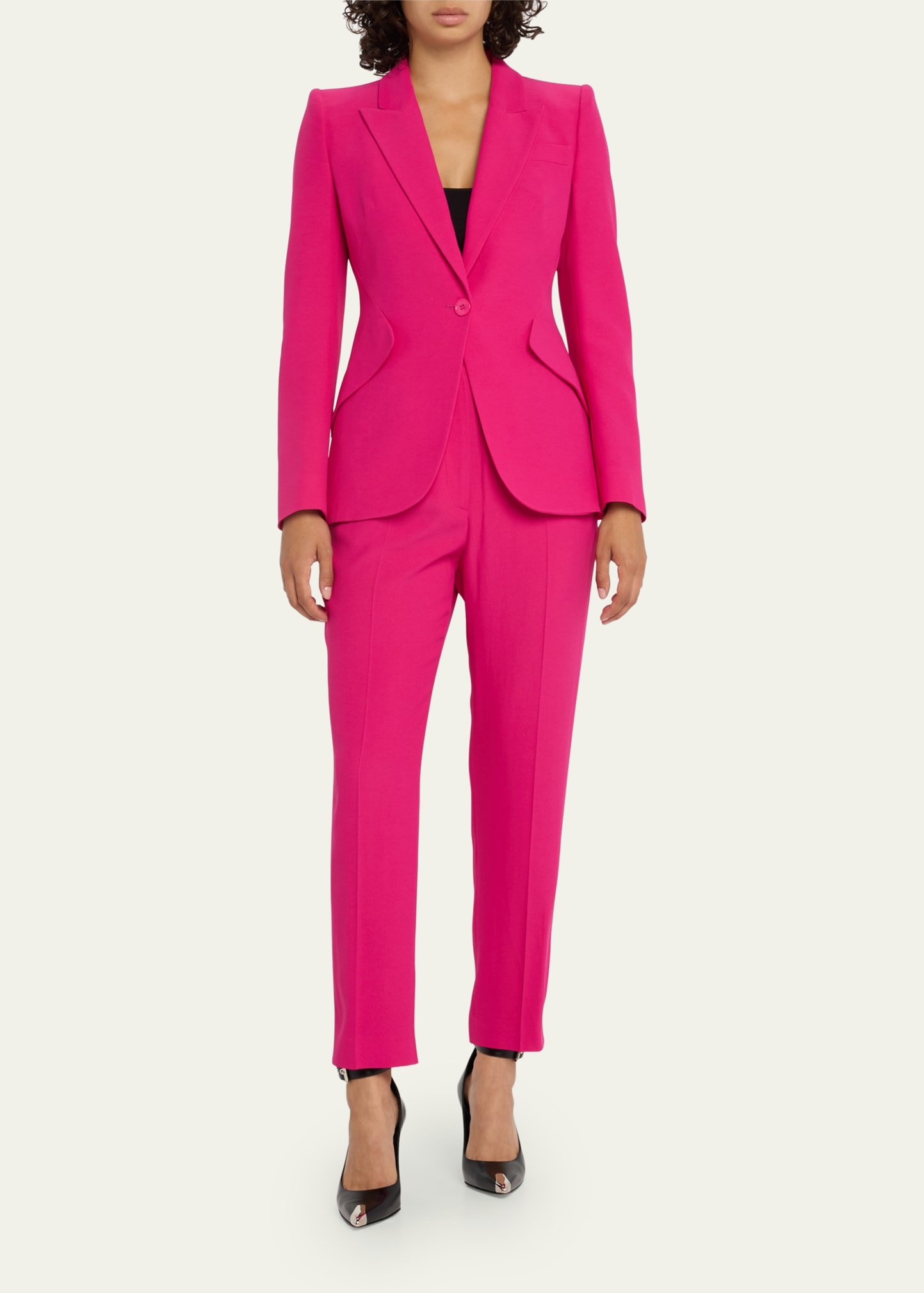 High-Waist Crop Cigarette Trousers - 2