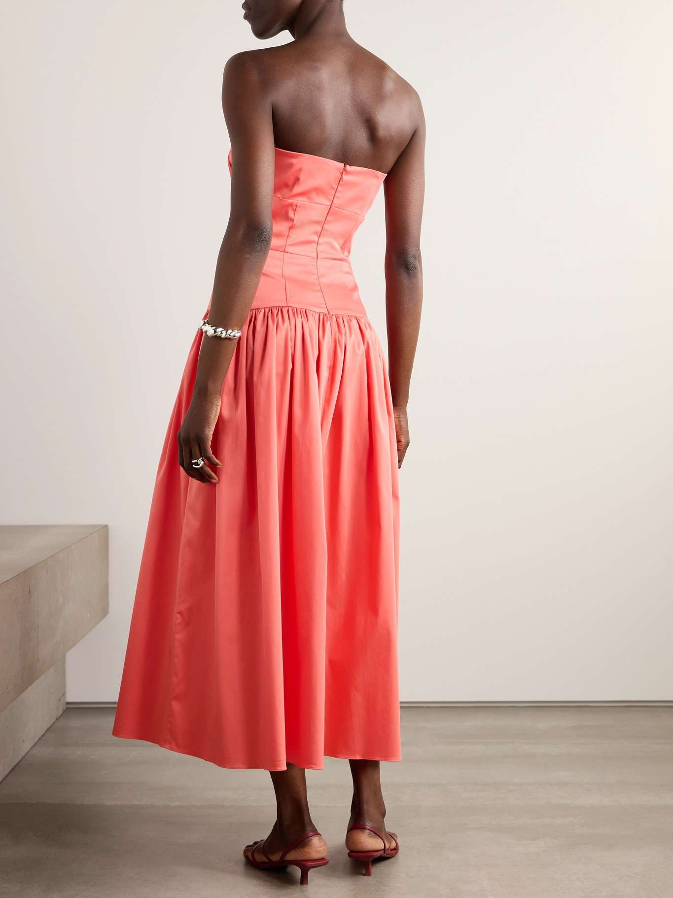Lauryn cotton-blend poplin midi dress - 4