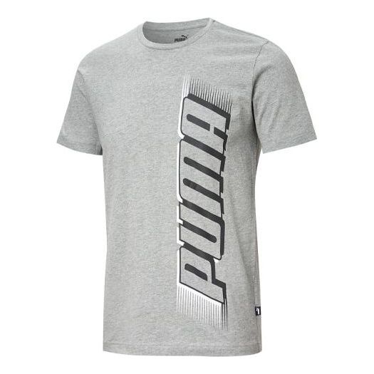 PUMA Chest Large Logo Printed Short Sleeve T-Shirt 'Grey' 581903-03 - 1