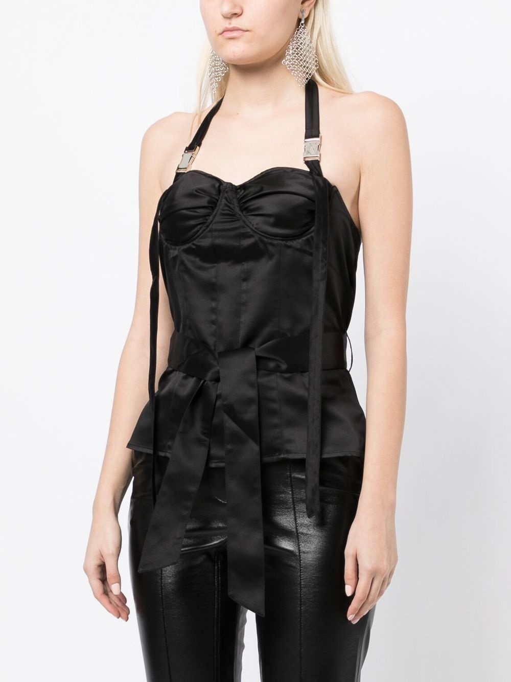bustier-detail halterneck top - 3