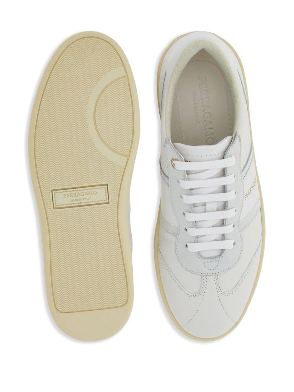 logo-print lace-up leather sneakers - 5