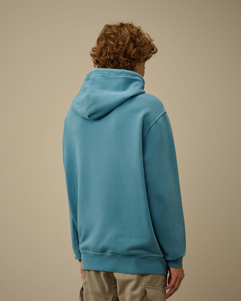 Brushed and Emerized Diagonal Fleece Hooded Logo Sweatshirt 4