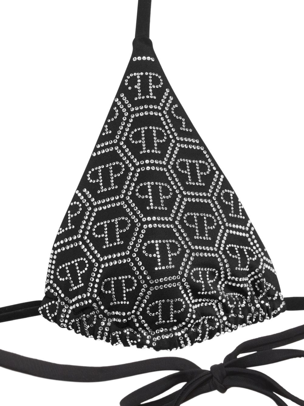 rhinestone-embellished triangle bikini top - 3