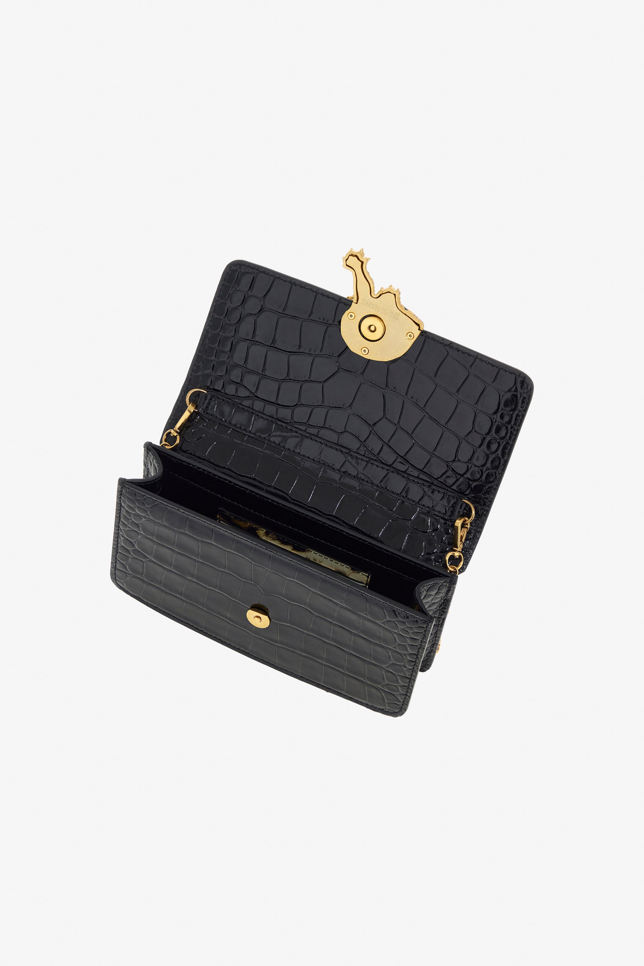 Crocodile-Embossed Shoulder Bag - 5