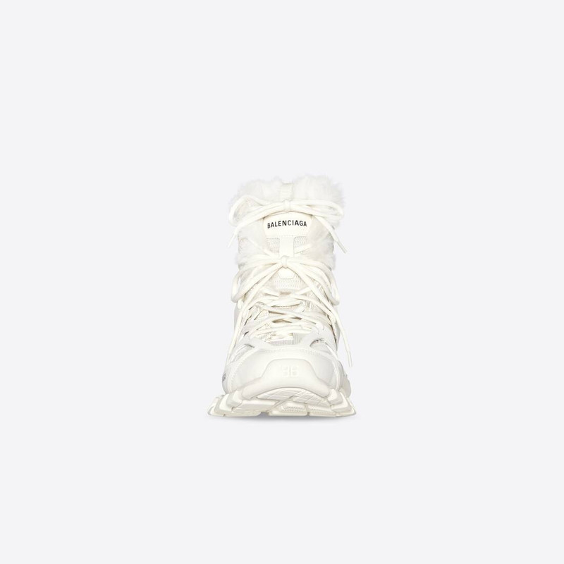 여자의 트랙 Hike Sneaker Fake 모피 베이지 3