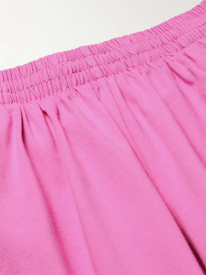 Wide-Leg Logo-Embroidered Cotton-Jersey Shorts 3