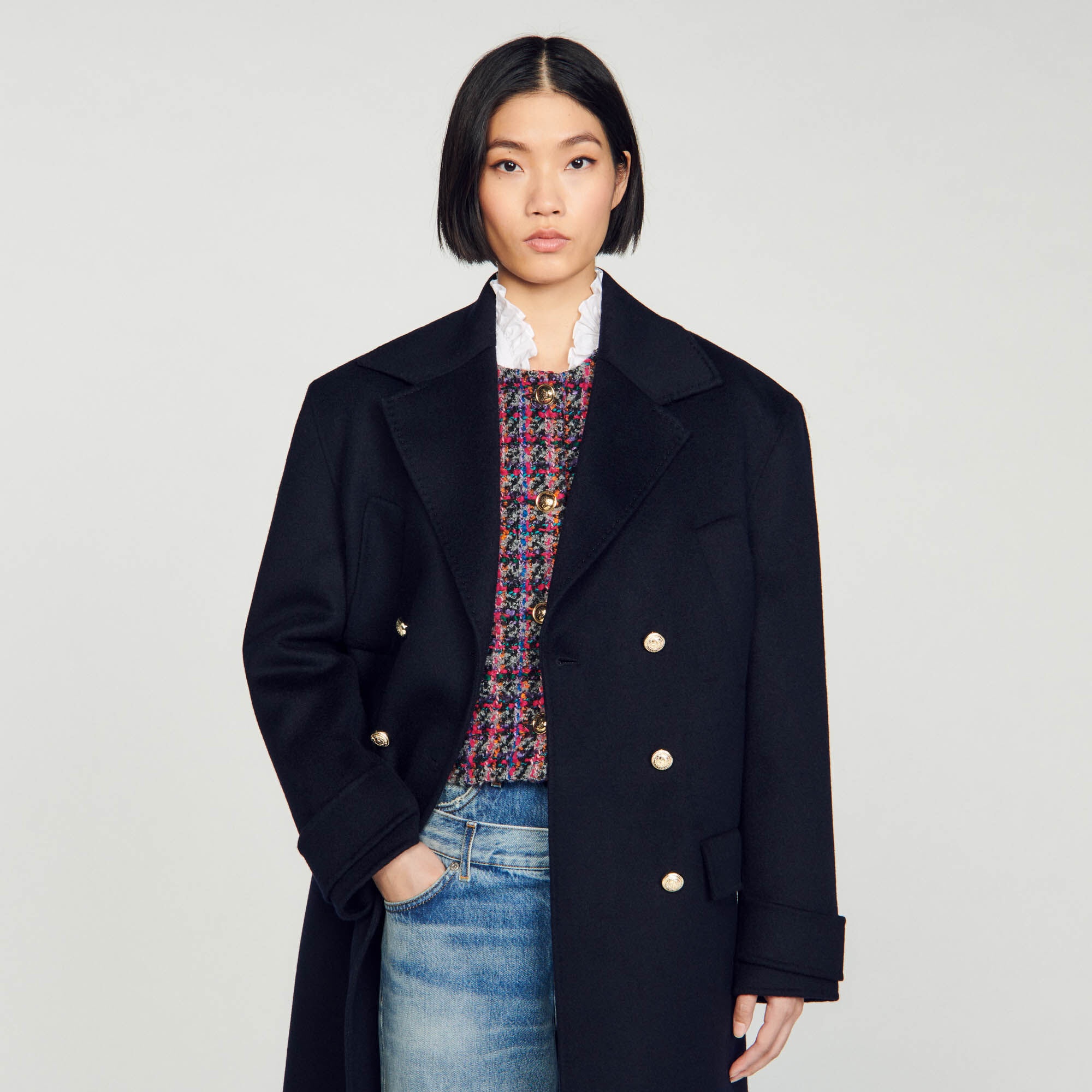 LONG DOUBLE-BREASTED COAT - 5