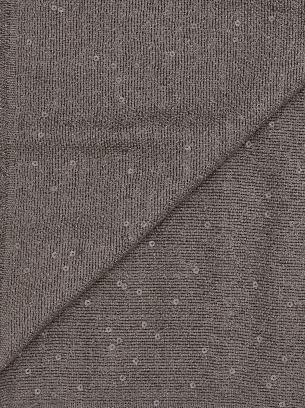 sequin-embellished frayed scarf - 4