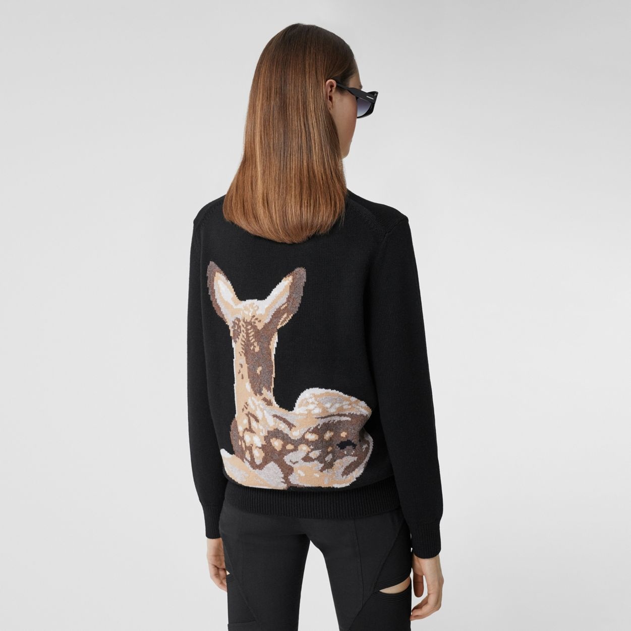 Deer Intarsia Wool Sweater - 4