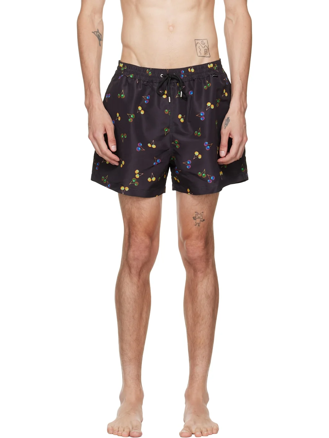Black 'Cherries' Swim Shorts - 1