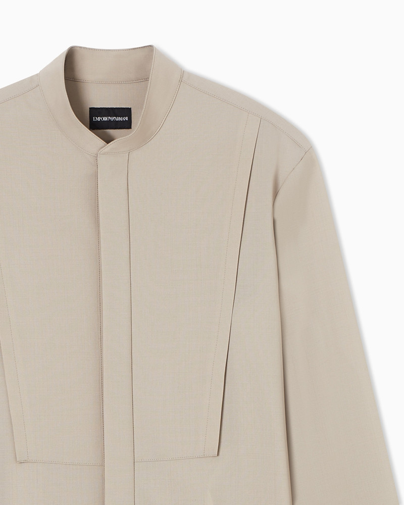 EMPORIO ARMANI GURU-COLLAR SHIRT IN SOFT-FINISH VIRGIN-WOOL CANVAS outlook