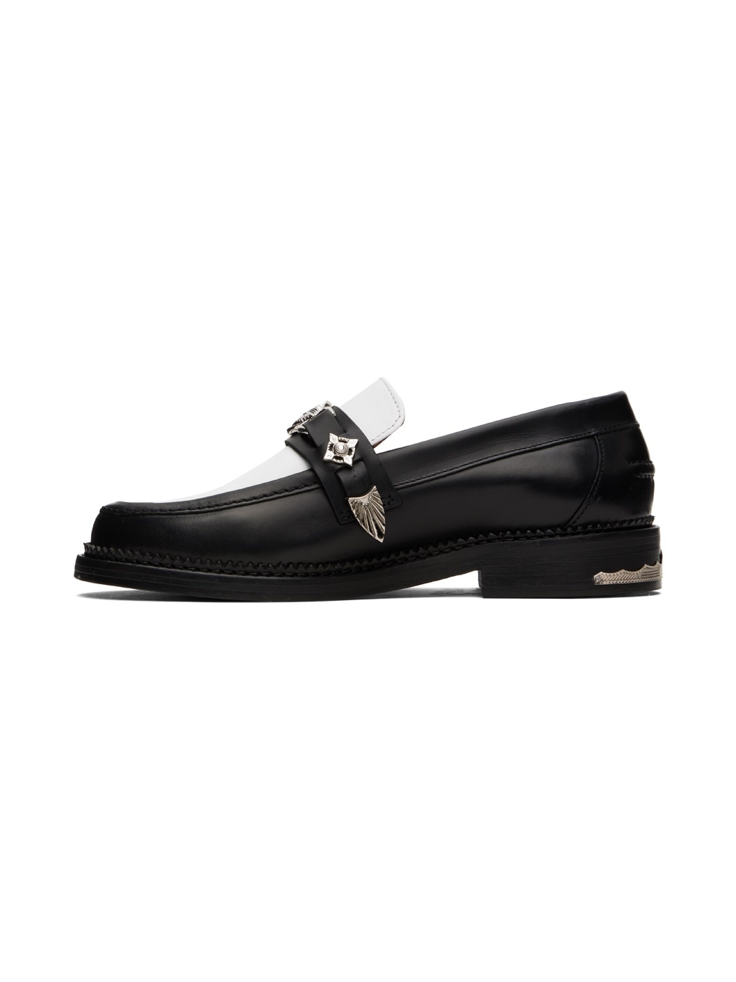 SSENSE Exclusive Black & White Hard Loafers - 3