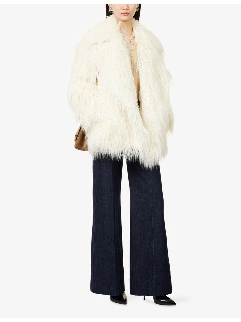The Frankie Shop Liza Shaggy Faux-Fur Coat outlook