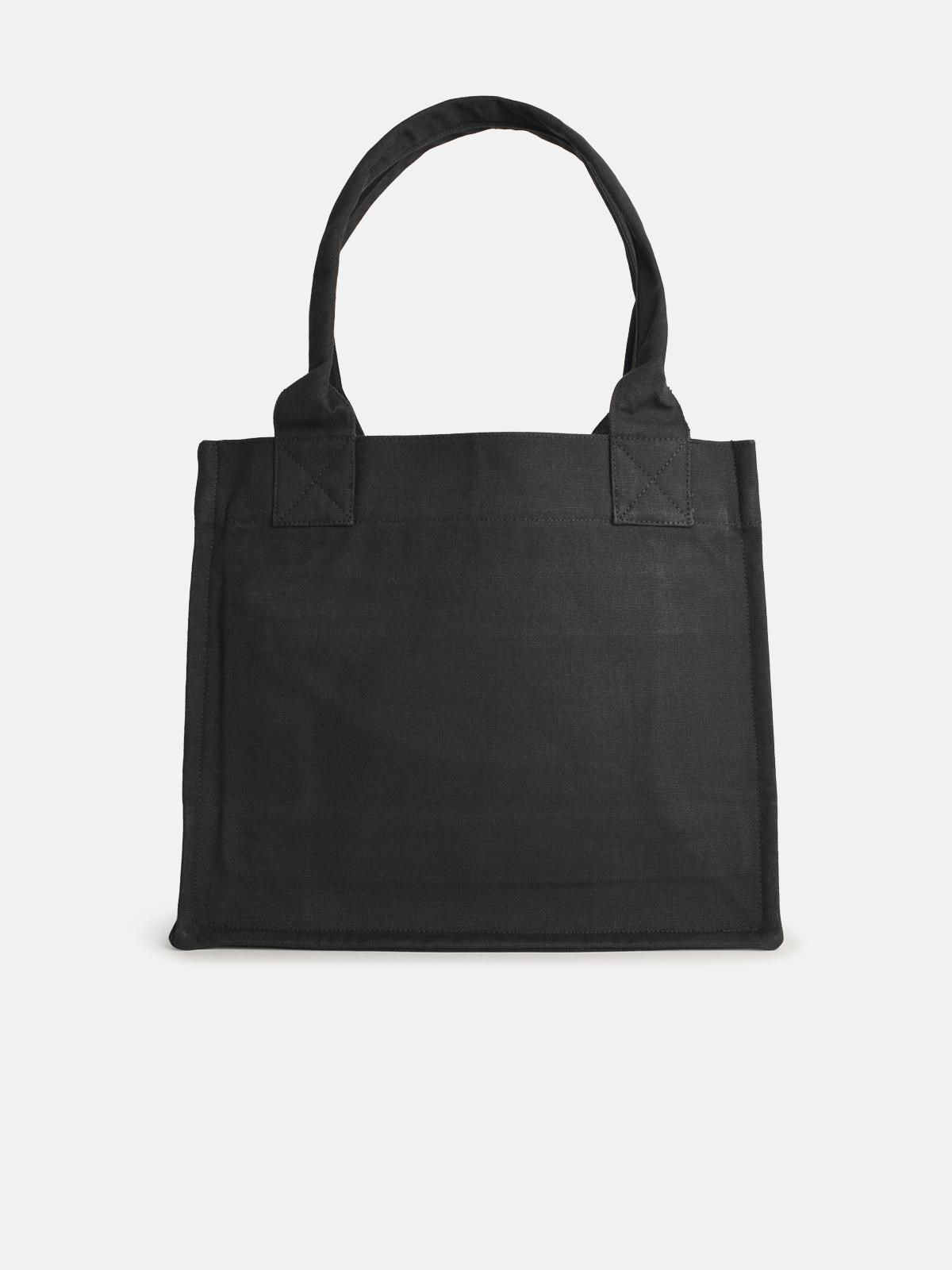 LARGE BANANA PRINT BAG IN BLACK COTTON - 3