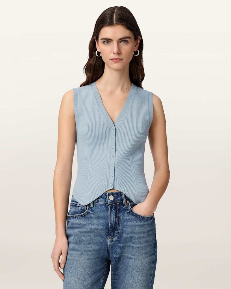 ALLSAINTS CRUZ RIBBED KNITTED WAISTCOAT outlook