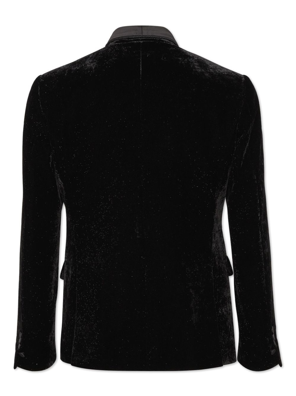 single-breasted velvet blazer - 2
