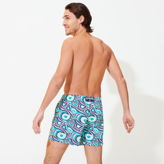 Men Stretch Short Swim Trunks 2001 Broken Waves - 4