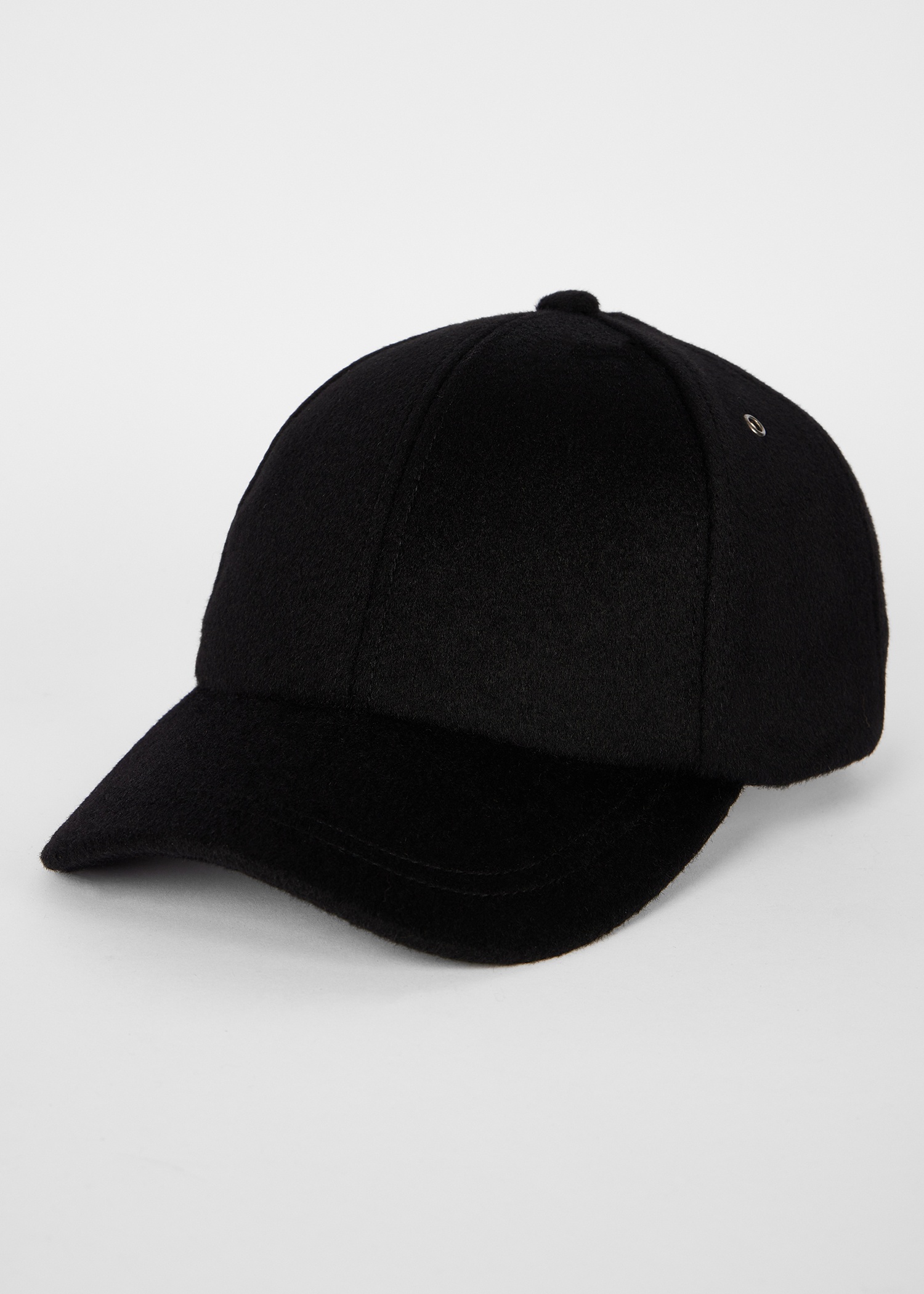 Black 'Signature Stripe' Trim Wool Cap - 2