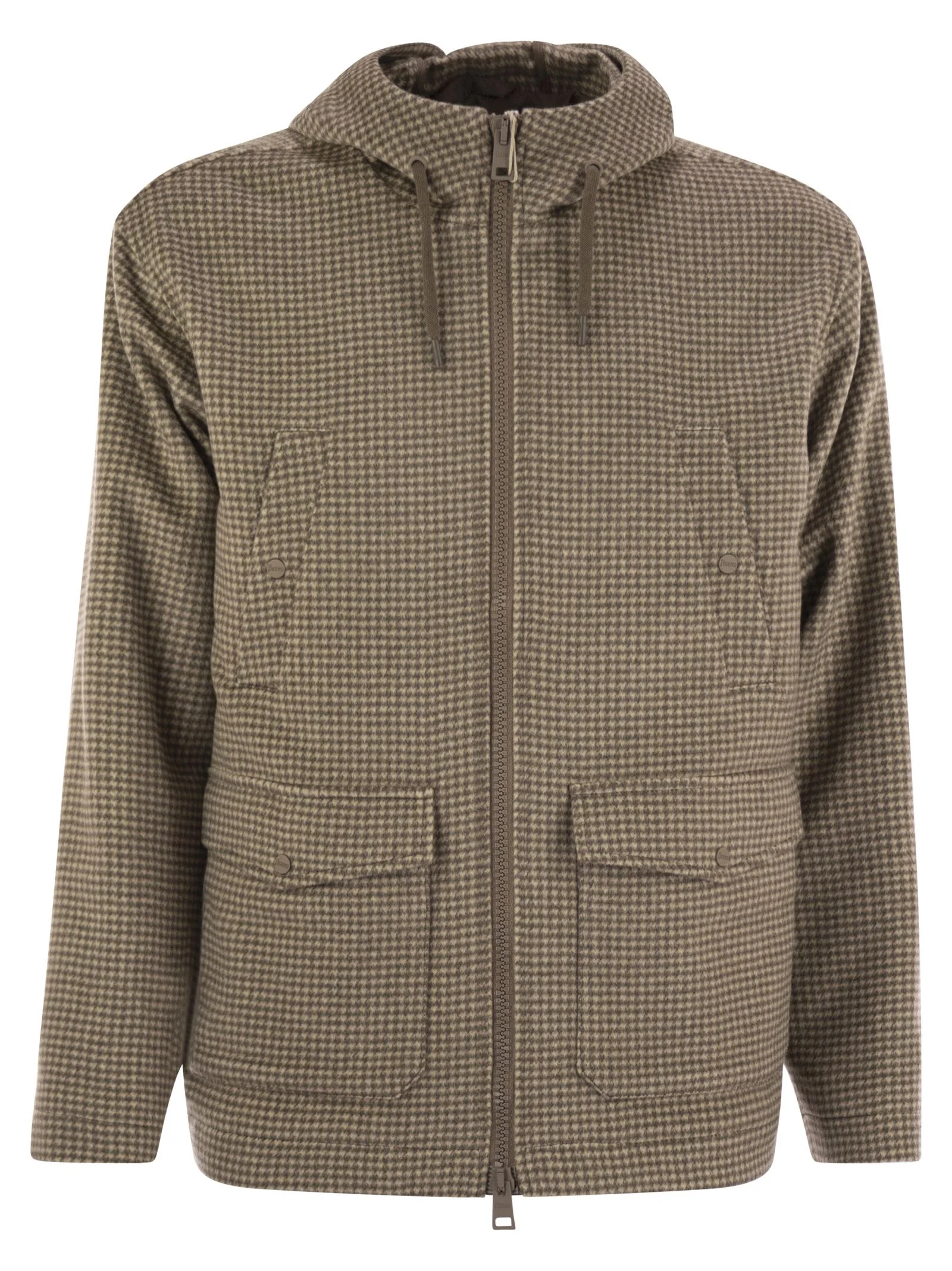 Herno Men Field Jacket Resort In Cashmere Pied De Poule - 1
