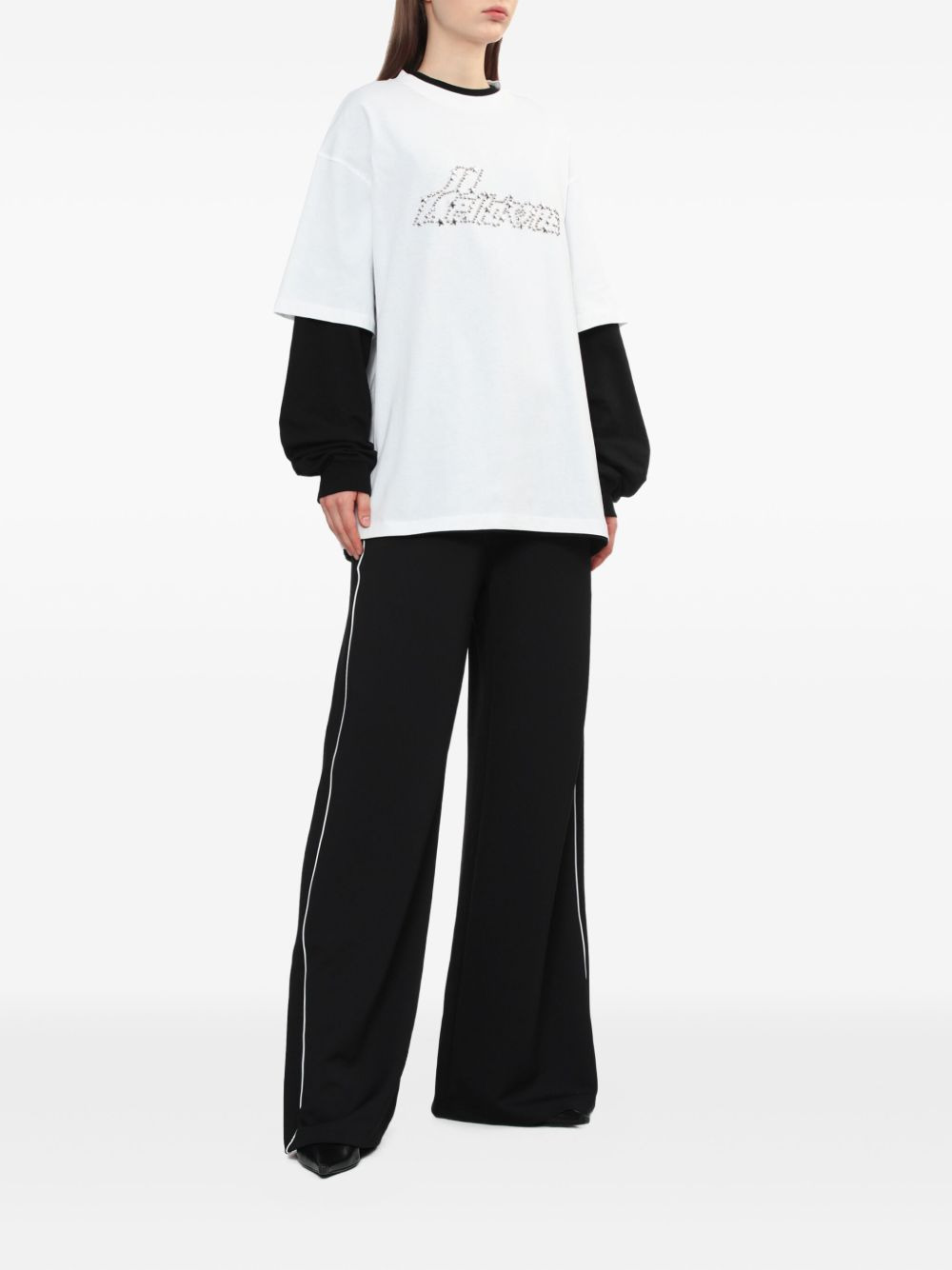 stud-embellished logo T-shirt - 2