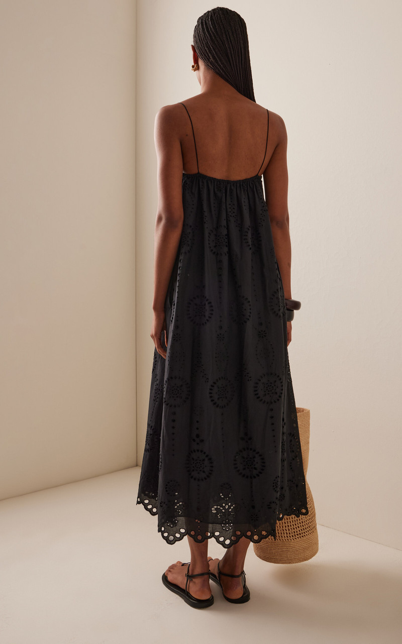 Cotton Broderie Anglaise Midi Dress black 4
