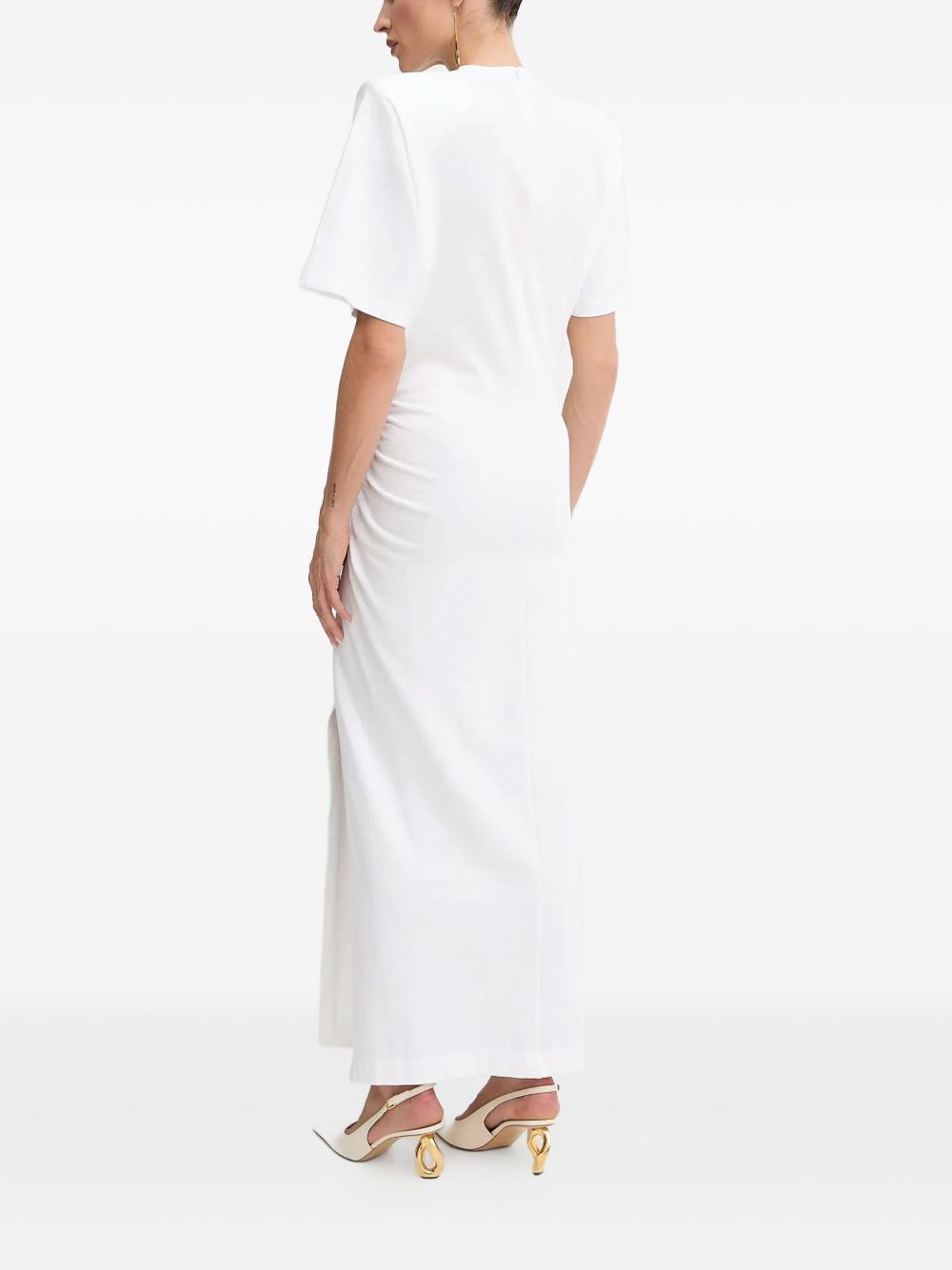 shoulder-padded side-split maxi dress - 3