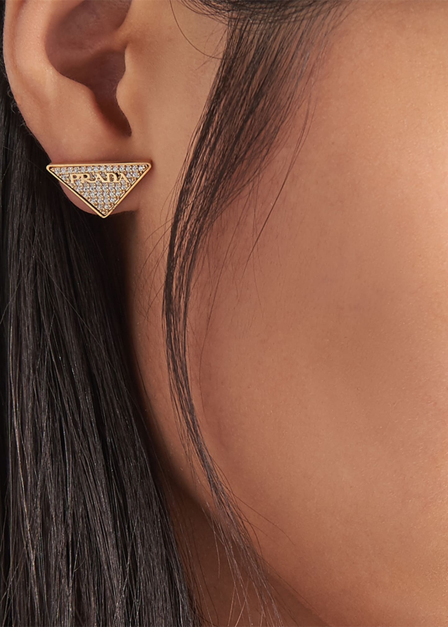 Crystal Logo Symbole Stud Earrings - 2