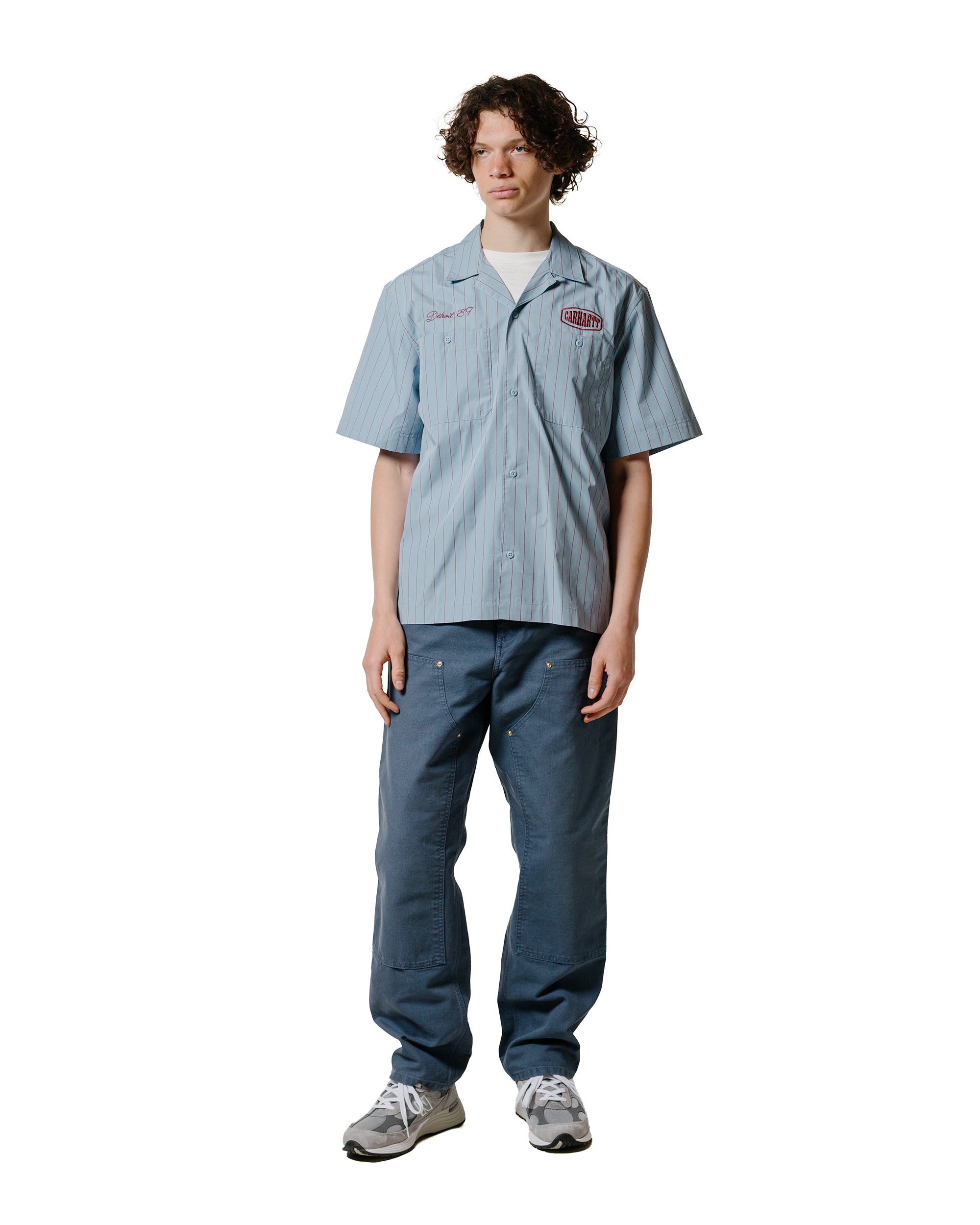Carhartt W.I.P. Double Knee Pant Canvas Dusky Blue Stone Canvas - 4