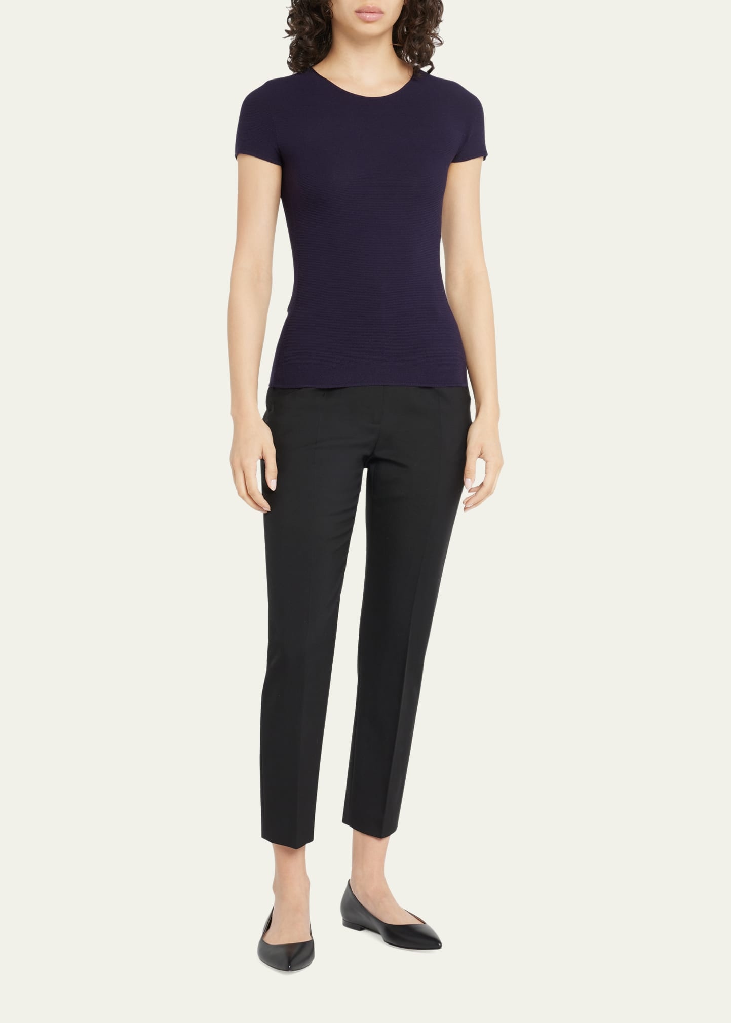 Rib Knit Short-Sleeve Top - 2