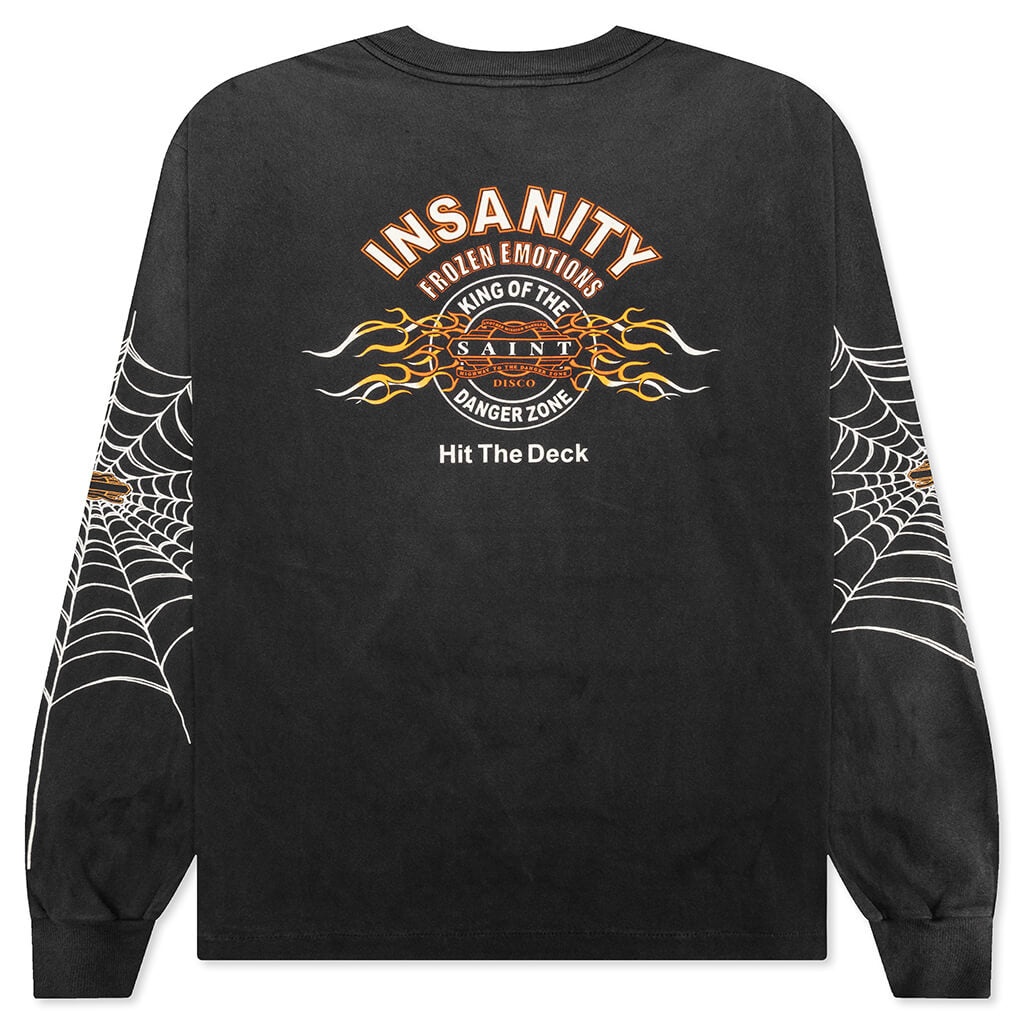 SAINT MICHAEL X TEFLON DISCO MX6 SAINT DISCO INSANITY L/S TEE - BLACK - 2