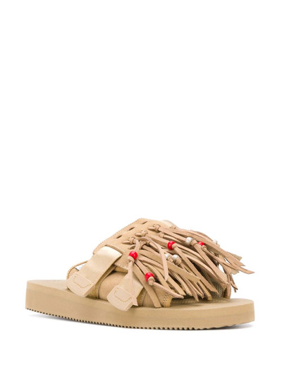 Suicoke fringed suede slippers outlook