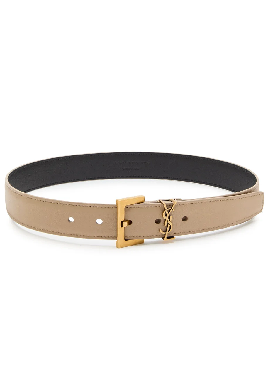 Saint Laurent Logo Leather Belt - 1