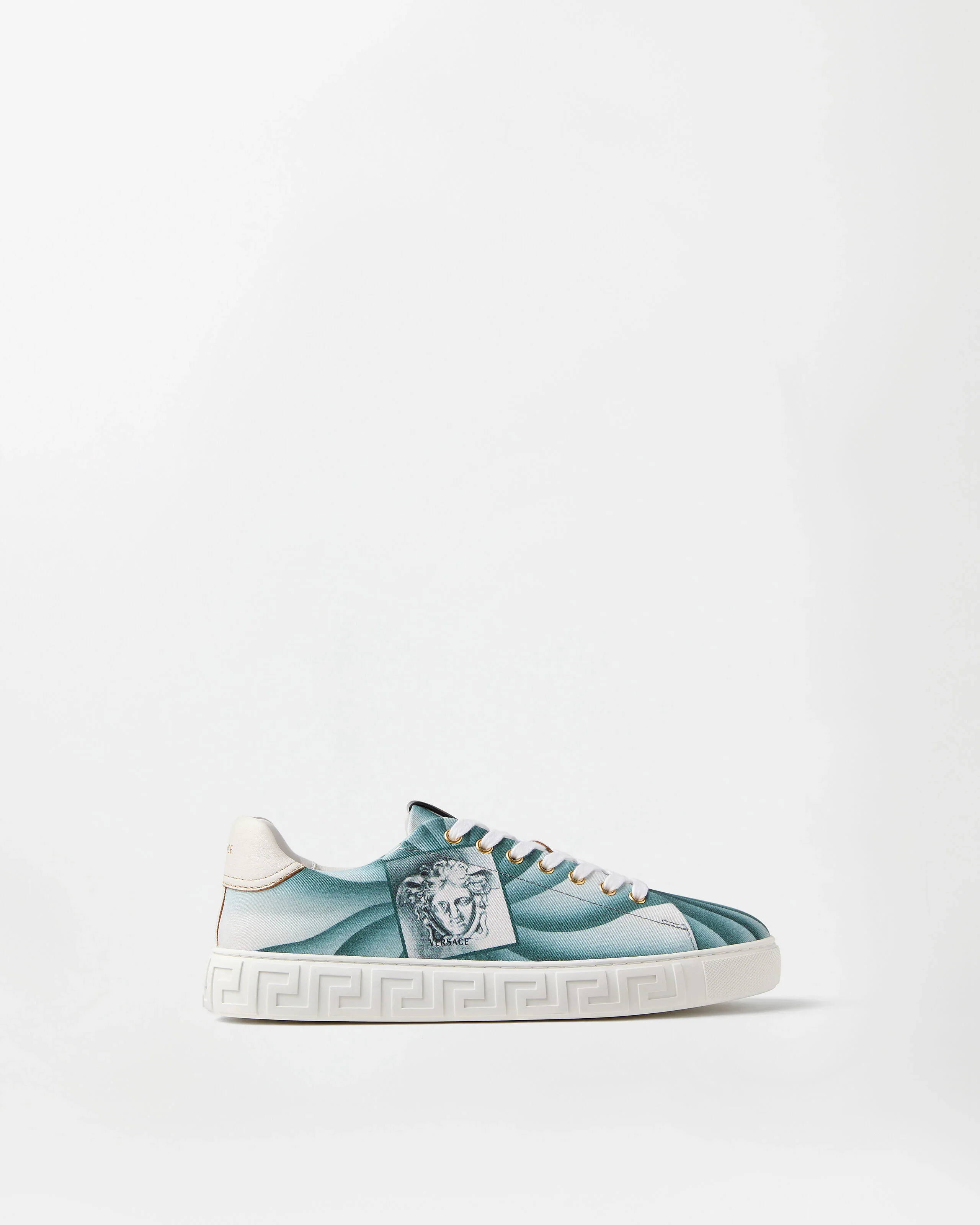 Greca Printed Canvas Sneakers - 1